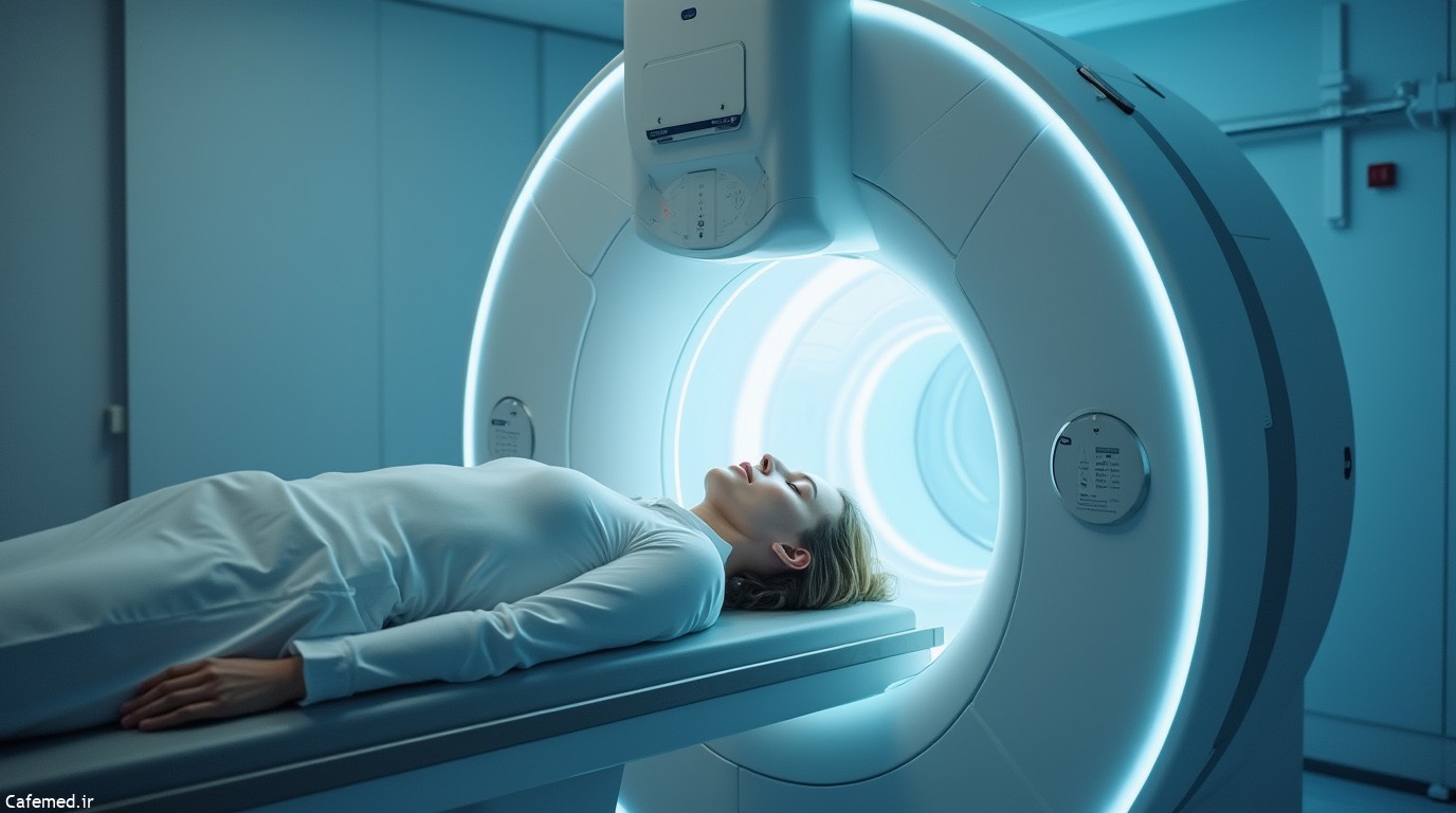 بیمار درحال ورود به دستگاه رادیوتراپی